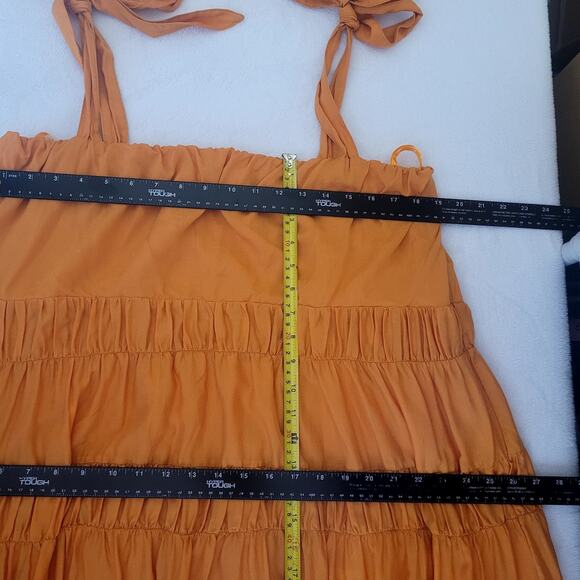 Dissh Amma‎ Marigold Tie Midi Dress Linen Tencel Blend Sustainable US 10 / AU 14 - Picture 6 of 8